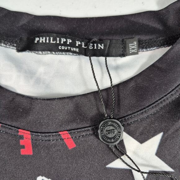 Philipp Plein Black Multi Color Tiger Skull Graphic Short Sleeve Shirt NEW XXL - Picture 5 of 5